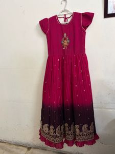 Pre-Loved Embroidered Silk Gown &amp; Waistcoat Set