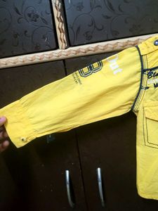Not Out Baby Boy Shirt &amp; Soft Denim Jeans Set |
