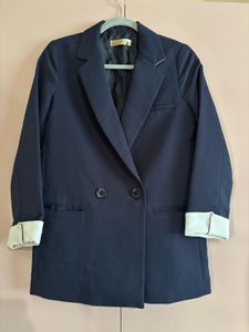 Navy Double-Breasted Blazer