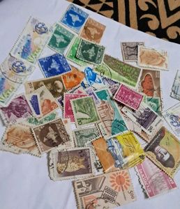 Collection of used vintage postage stamps