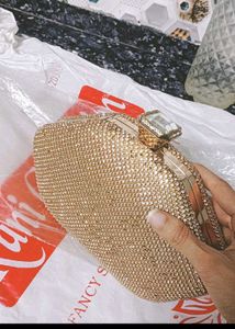 Stunning Gold Rhinestone Clutch Bag