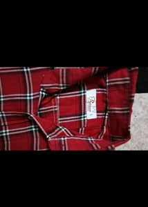 Men's Red Plaid Long Sleeve Shirt