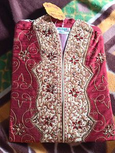 Elegant Red Embroidered Jacket