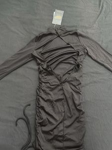 Black Long Sleeve Mini Dress