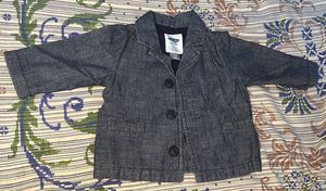 Old Navy Blue Denim Blazer Jacket