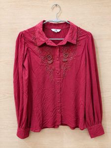 AND cherry embroidered shirt