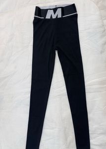 Black Leggings with M Logo
