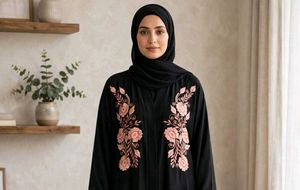 Embroidered Abaya with Hijab