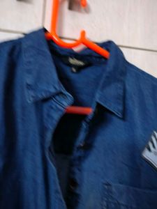 New unused Roadster Blue Denim Shirt with Patches