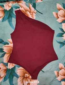 Shein Back Cut-Out Asymmetric Hem LeotardTop