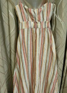 Striped Front Tie Dress