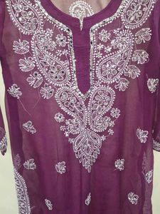 Beautiful Embroidered Purple Kurta