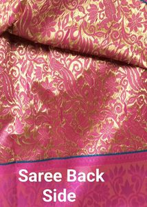 Pink &amp; Teal Blue Big Border Kanjivaram Silk Saree