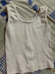 White Ribbed Tank Top