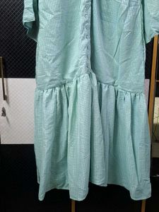 Light Blue Striped Abaya with Naqab