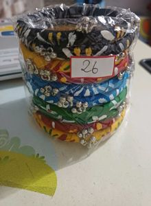 Colorful Fabric Bangles with Bells