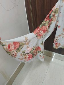 Chic Floral Print Sheer Blouse