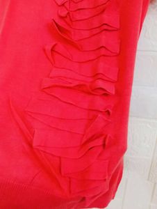 Chic Ruffle Front Knit Top