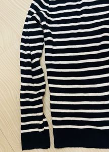 Striped Mock Neck Sweater