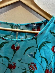 Light Blue Floral Print Top