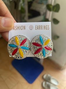 Silver Multi-colour Studs 🌈