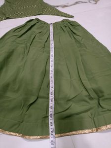 Girls' Olive Green Embellished Top