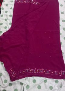 Embellished Magenta Saree