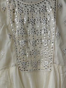 Embellished Cream Kurta