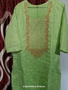 Light Green Embroidered Kurta