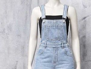 New Light Wash Denim Overalls