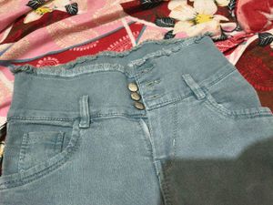 High-Waisted Light Blue Jeans