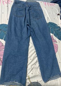 Wide Leg Blue Denim Jeans