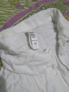 White Cropped Button-Up Shirt