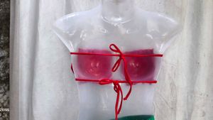 Vibrant Red Ruffled Bikini Top