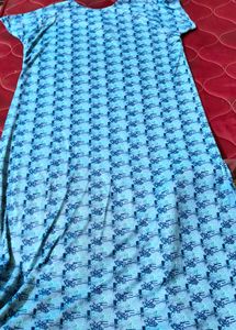 Light Blue Printed Maxi / nighty