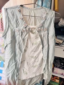 Cute Blue Casual Top