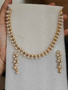 Elegant Pearl Necklace and Earring Set