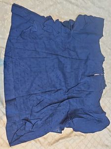 Elegant Blue Jacquard Blouse