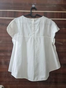 Zara White Cap Sleeve Top