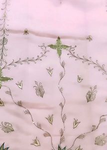 Pink Embroidered ethnic hand work saree