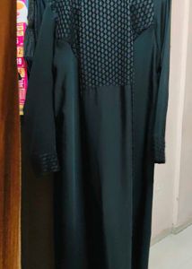Elegant Black Abaya with Lace Detail