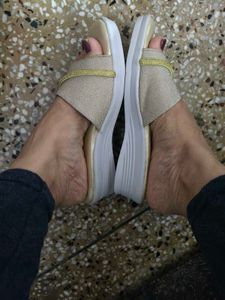 New Party Wear Golden Wedges In 39 Numb For Women