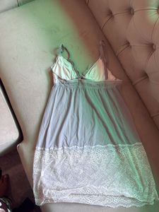 Sheer Lace Trim Nightgown