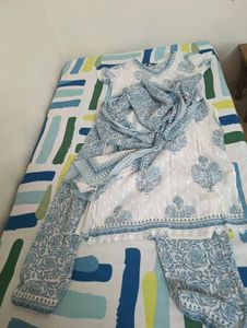Beautiful Blue and White Kurta Set