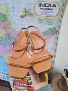 Elegant Brown Heeled Sandals