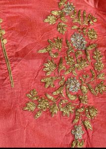 Elegant Peach Embroidered Kurta