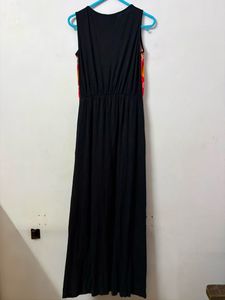 Vibrant Ikat Print Sleeveless Gown