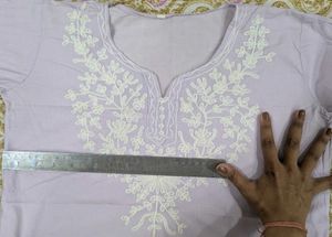 Beautiful Lavender Kurta with White Embroidery