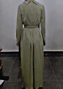 Elegant Green Belted Jumpsuit