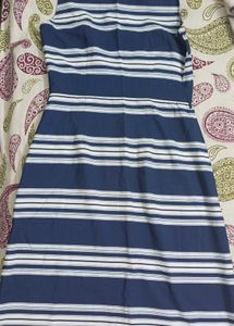 Classic Blue Striped Button-Down Dress